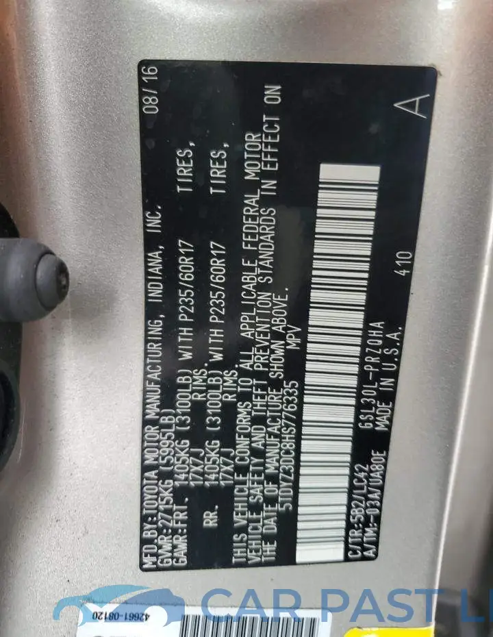 5TDYZ3DC8HS776335# 13