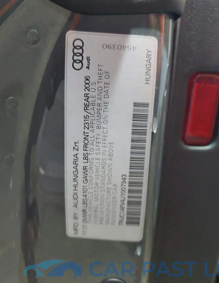 TRUC1AFV4J1007943# 12