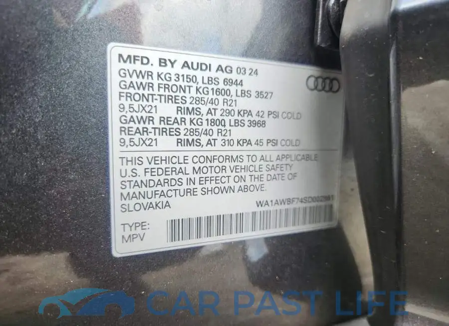 WA1AWBF74SD002861# 13