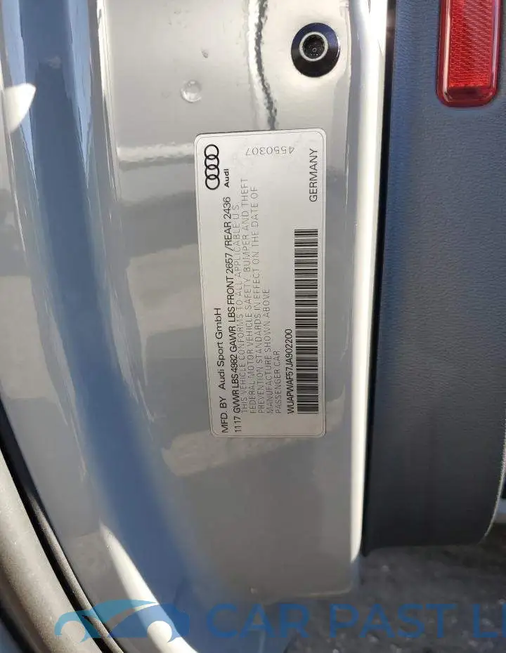 WUAPWAF57JA902200# 12