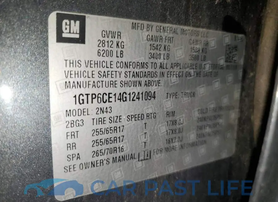 1GTP6CE14G1241094# 13