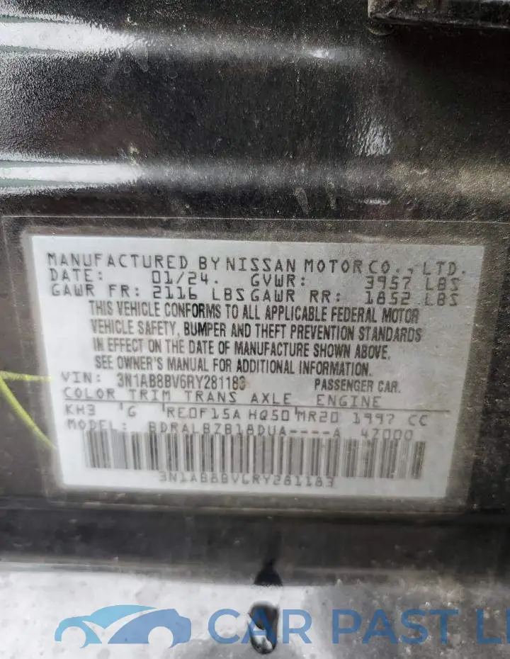 3N1AB8BV6RY281183# 12