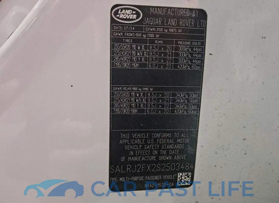 SALRJ2FX2S2503484# 13