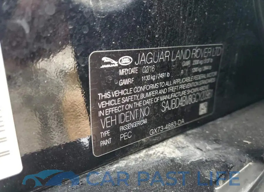 SAJBD4BV8GCY20981# 12