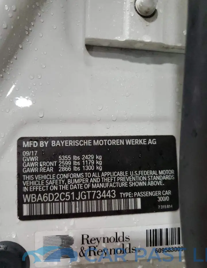 WBA6D2C51JGT73443# 12