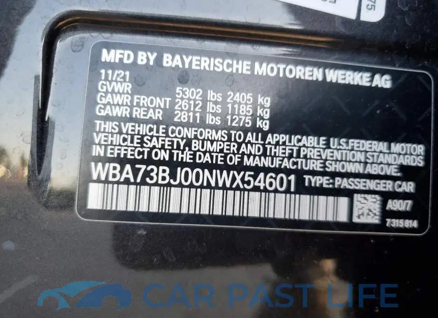 WBA73BJ00NWX54601# 13