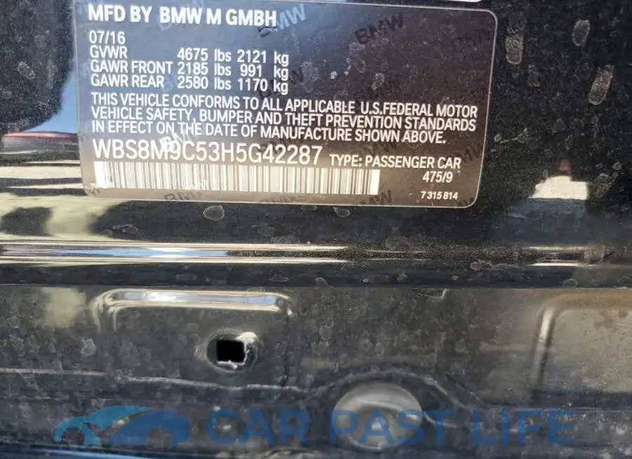 WBS8M9C53H5G42287# 12