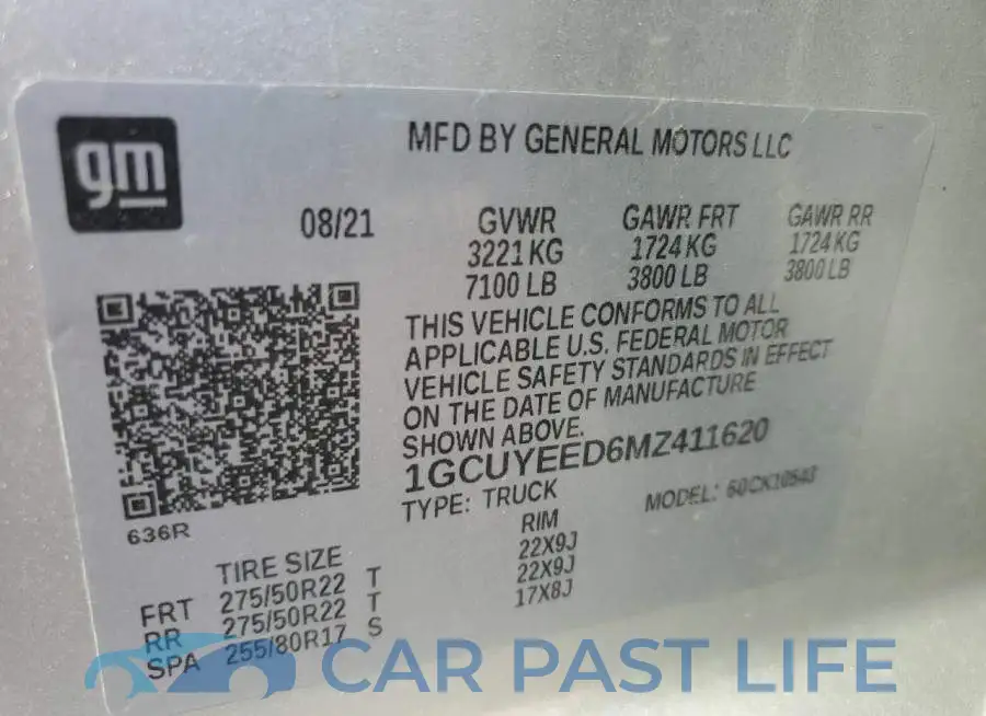 1GCUYEED6MZ411620# 12