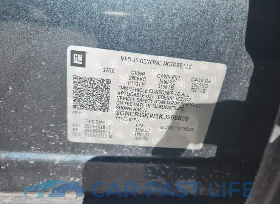 1GNERGKW1KJ206826# 13
