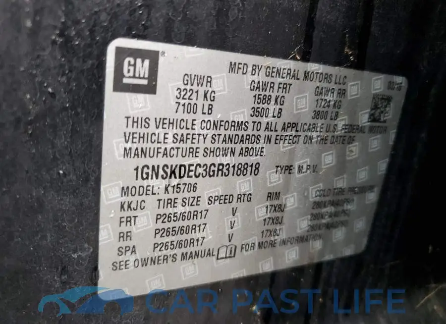 1GNSKDEC3GR318818# 13