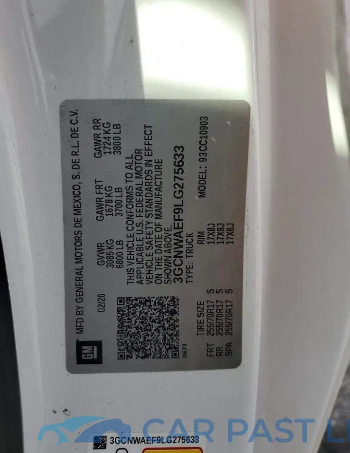 3GCNWAEF9LG275633# 12
