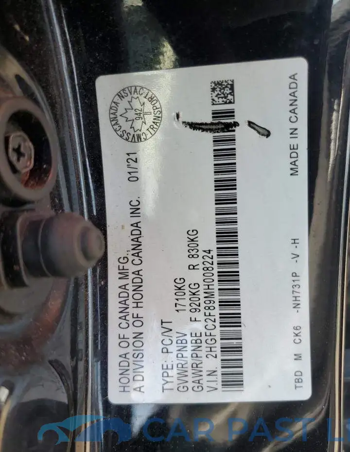 2HGFC2F89MH008224# 12