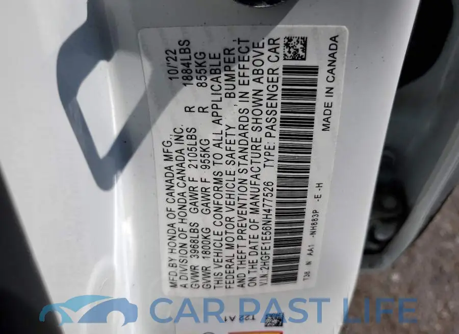2HGFE1E56NH477526# 12