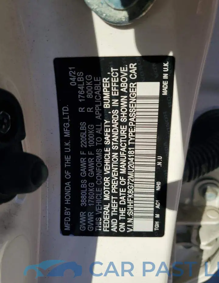 SHHFK8G72MU204181# 12