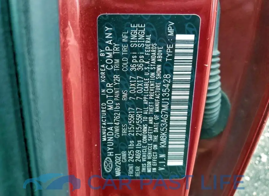 KM8K53AG7MU135428# 13