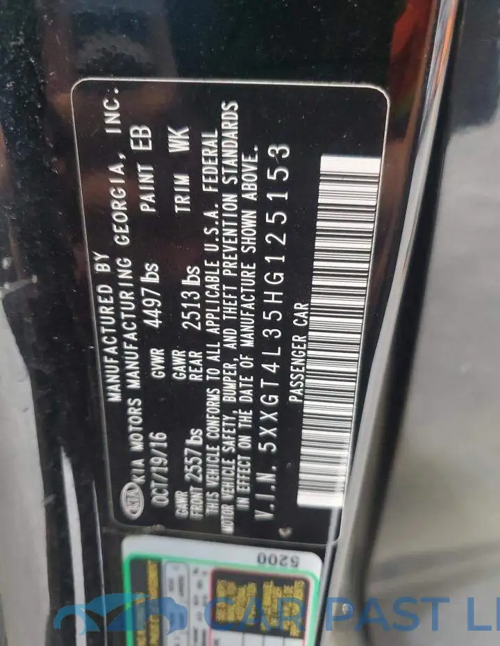 5XXGT4L35HG125153# 12