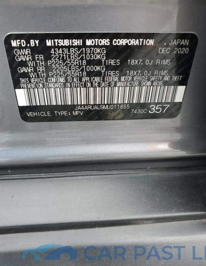 JA4ARUAU9MU011655# 13