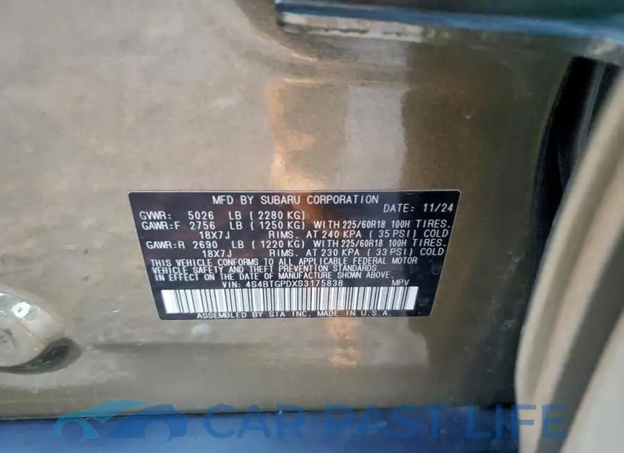4S4BTGPDXS3175838# 12