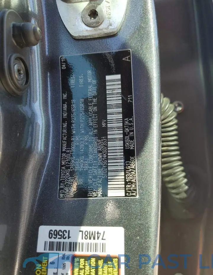 5TDZY5G14KS073531# 14