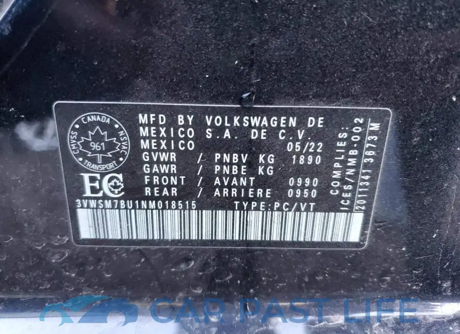 3VWSM7BU1NM018515# 12
