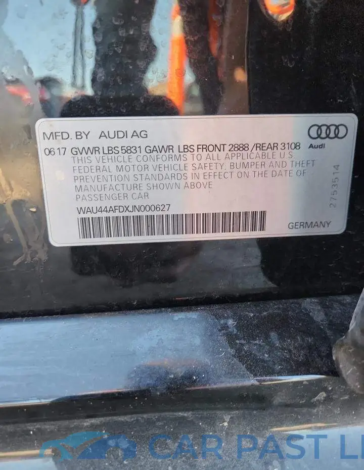 WAU44AFDXJN000627# 13
