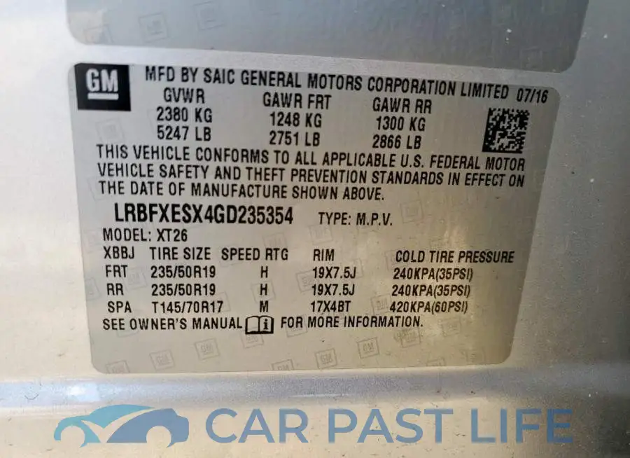 LRBFXESX4GD235354# 13