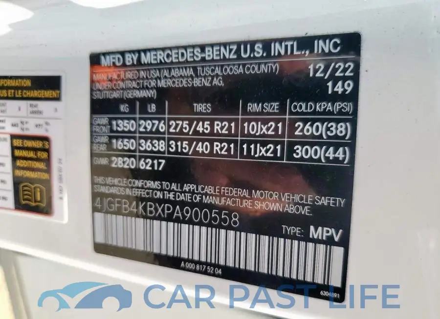 4JGFB4KBXPA900558# 13