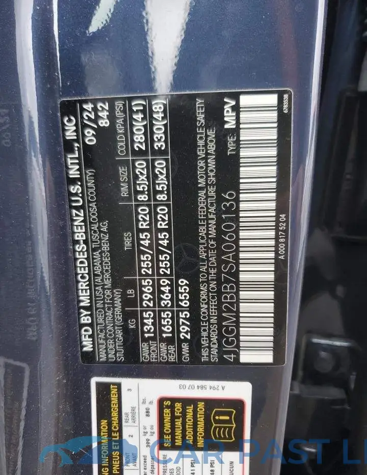 4JGGM2BB7SA060136# 13