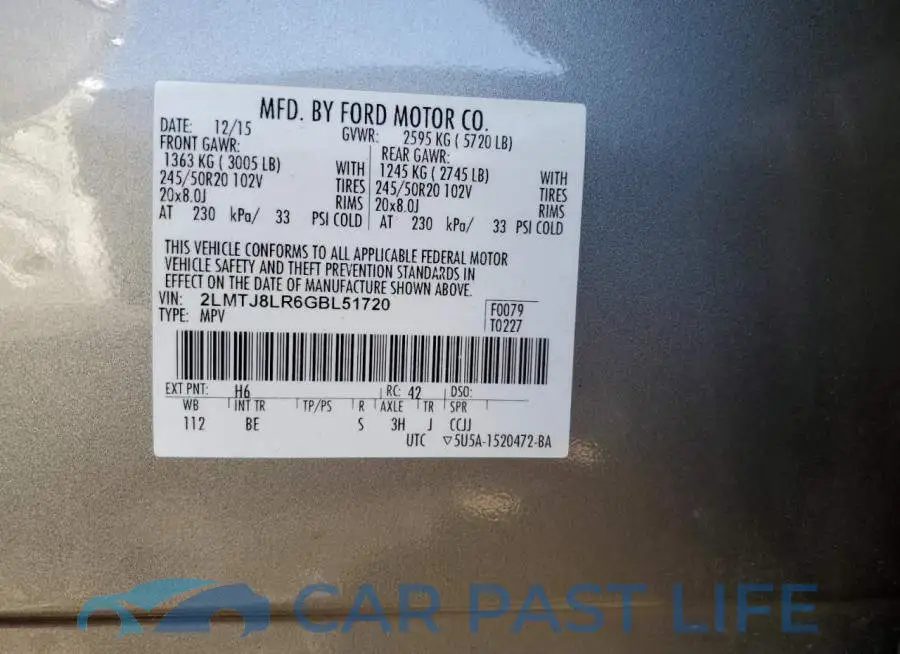 2LMTJ8LR6GBL51720# 14