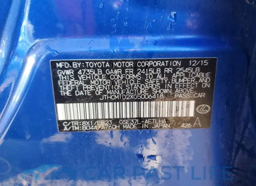 JTHCM1D2XG5006418# 12