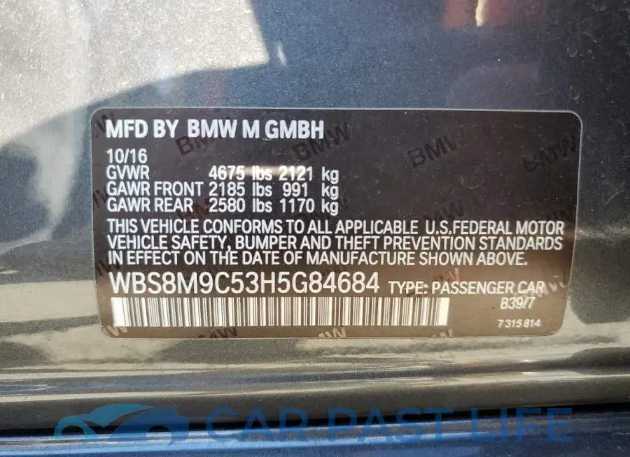 WBS8M9C53H5G84684# 12