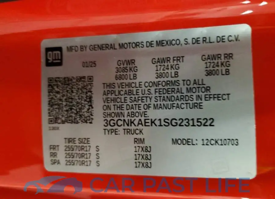 3GCNKAEK1SG231522# 12