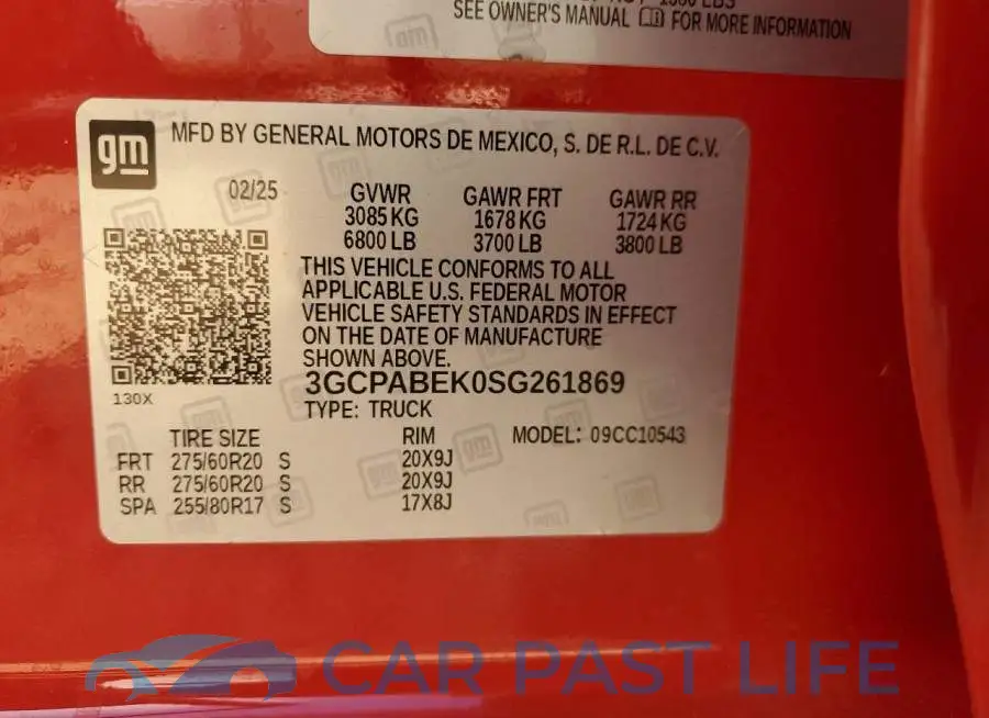 3GCPABEK0SG261869# 13