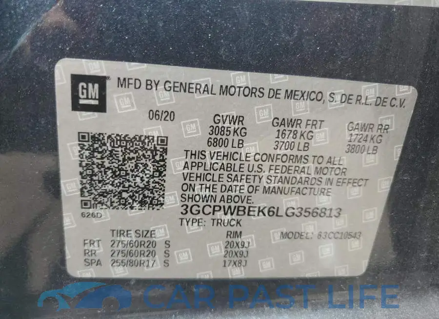 3GCPWBEK6LG356813# 12