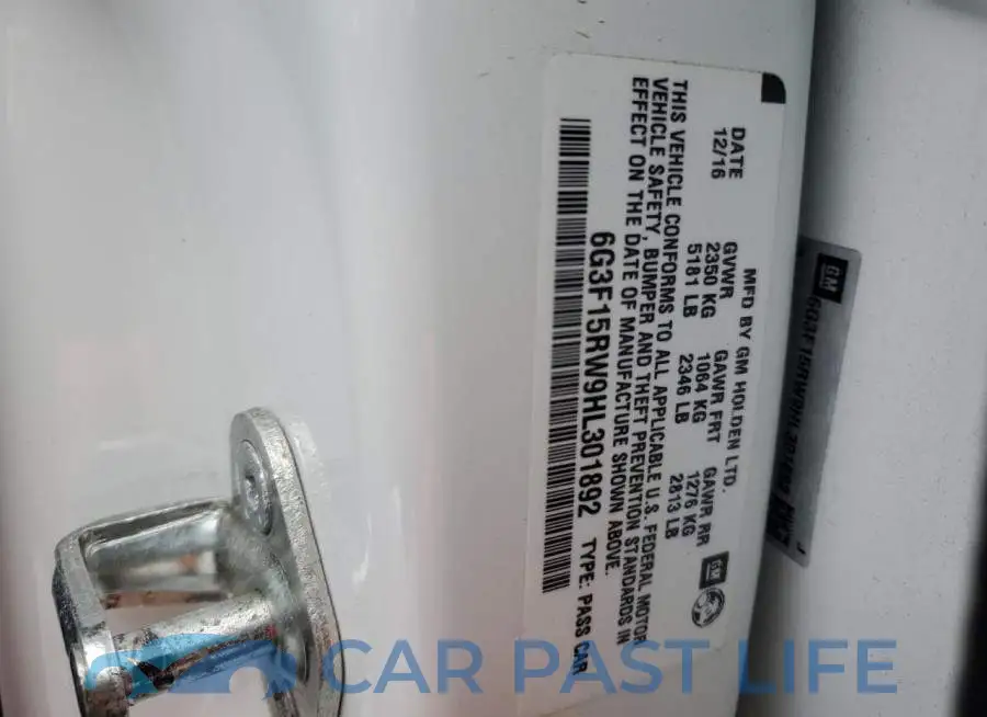 6G3F15RW9HL301892# 12