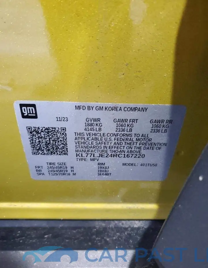 KL77LJE24RC167220# 13