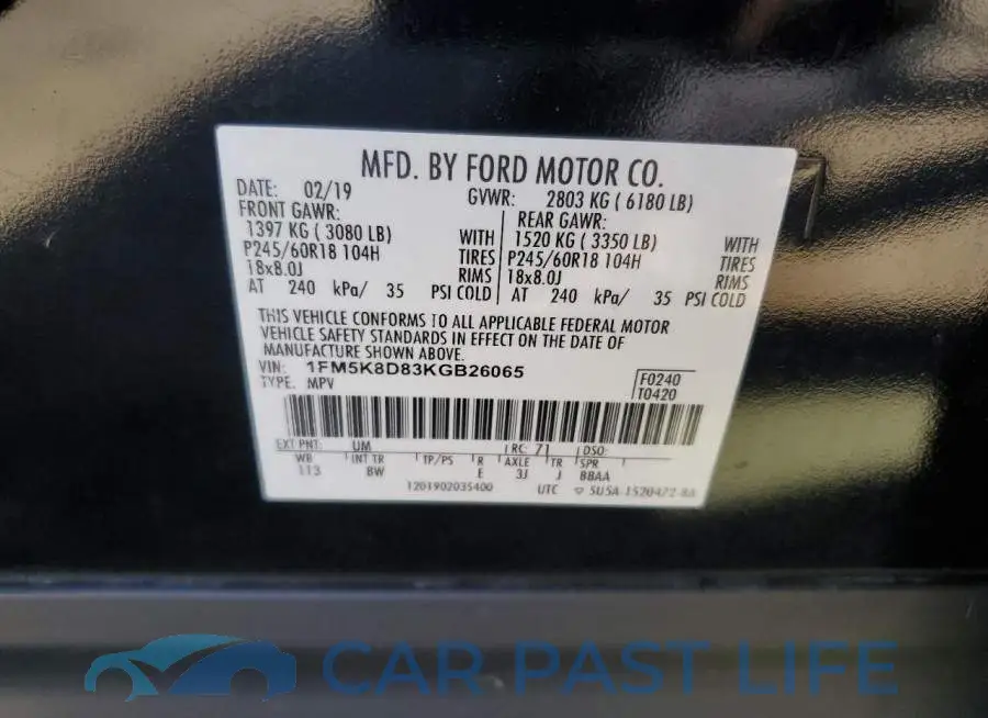 1FM5K8D83KGB26065# 13