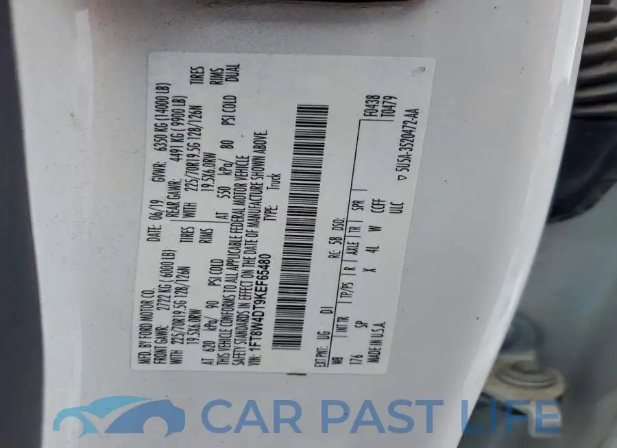 1FT8W4DT9KEF65480# 12