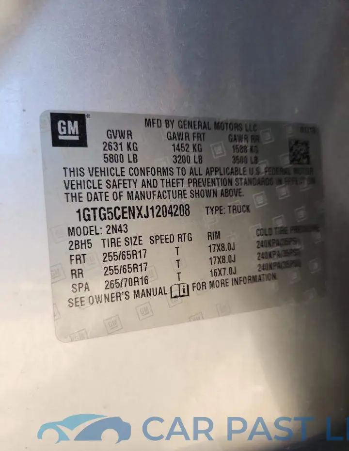 1GTG5CENXJ1204208# 13