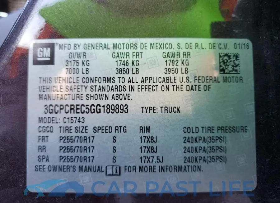 3GCPCREC5GG189893# 13