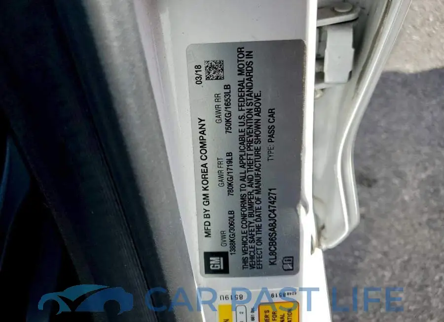 KL8CB6SA8JC474271# 12