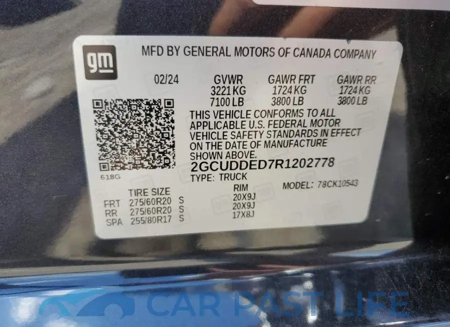 2GCUDDED7R1202778# 12