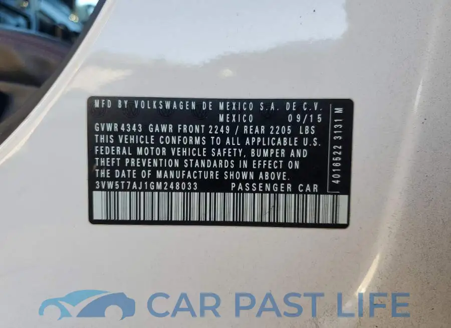 3VW5T7AJ1GM248033# 12