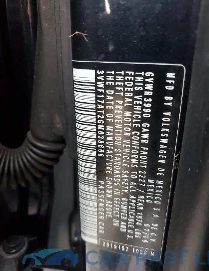 3VWF17AT2GM638666# 12