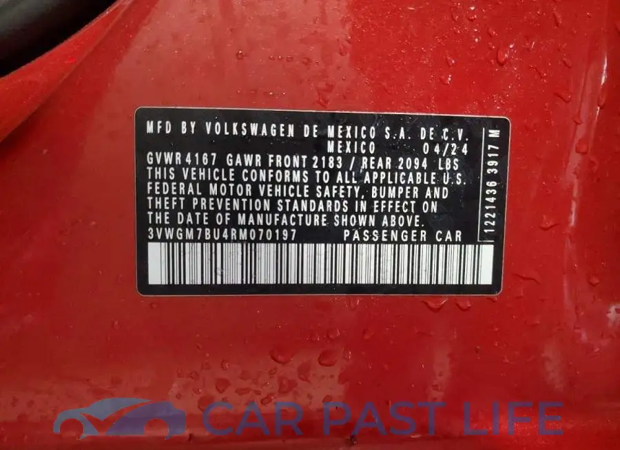 3VWGM7BU4RM070197# 12