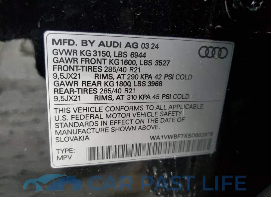 WA1VWBF7XSD002879# 13