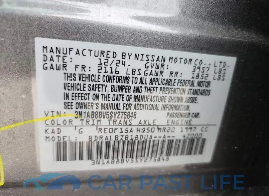 3N1AB8BV5SY275848# 12