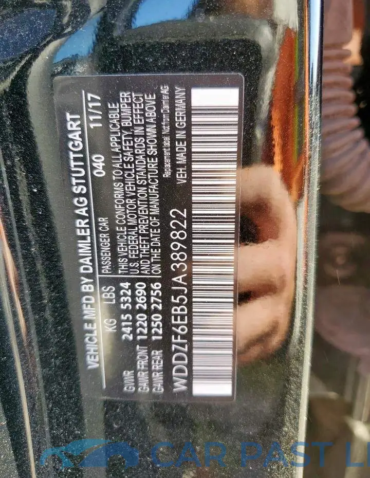 WDDZF6EB5JA389822# 12