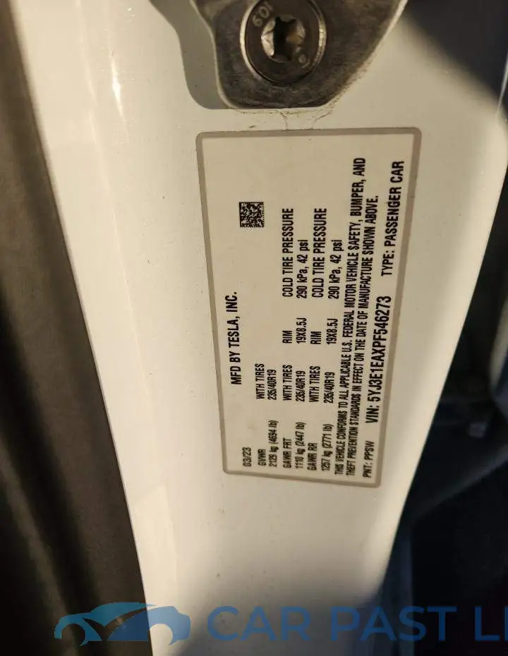 5YJ3E1EAXPF546273# 12