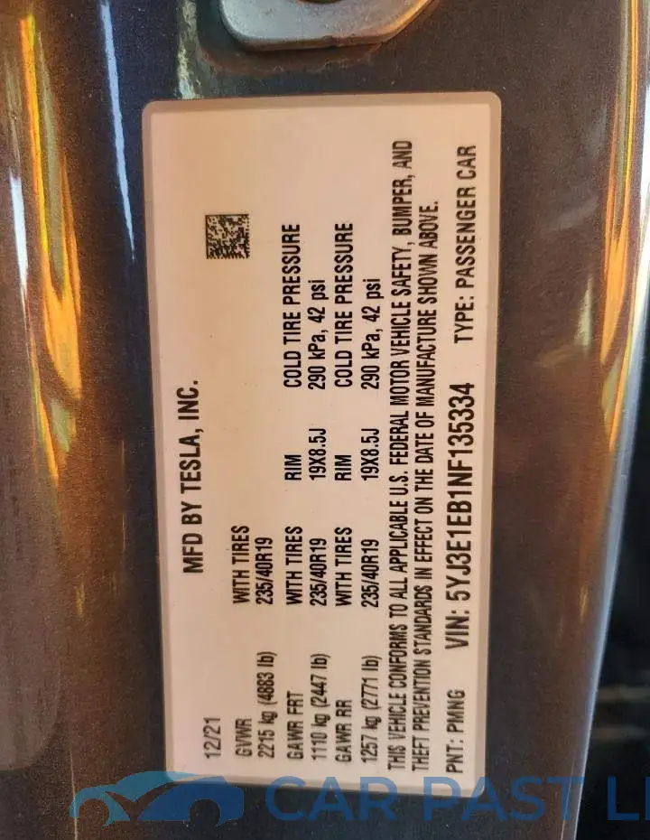 5YJ3E1EB1NF135334# 12